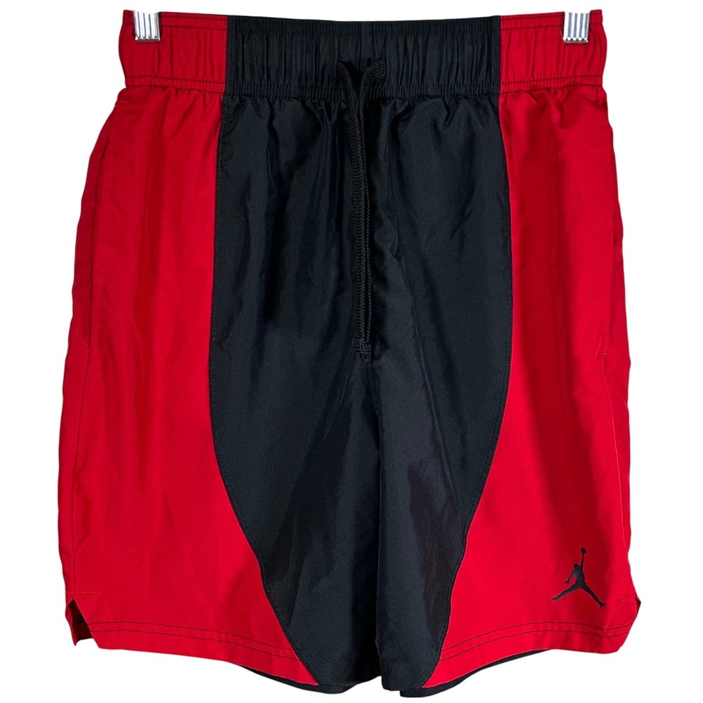 Jordan Mens Dri-FIT Basketball Shorts Red Black Colorblock DH9081-011 Size Small